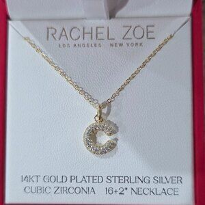 Rachel Zoe Letter "C" Necklace, 14K Gold Plated Sterling Silver